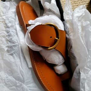 Brown Leather Coach Sandals